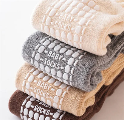 Children's Socks For Boys Girls Winter Thick Warm Newborn Baby Knee High Long Socks Fashion Kids Toddler Sock Anti slip 0-4Years - ZOOMNSTORE