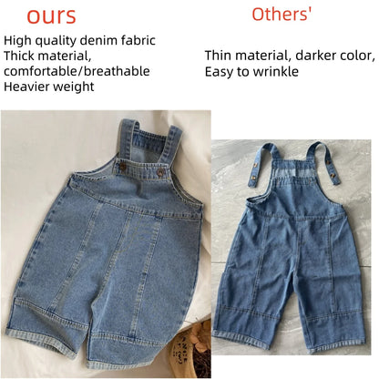 Childrens Casual Jean Jumpsuit - Loose Overalls for Boys  Girls 1-7Y - ZOOMNSTORE