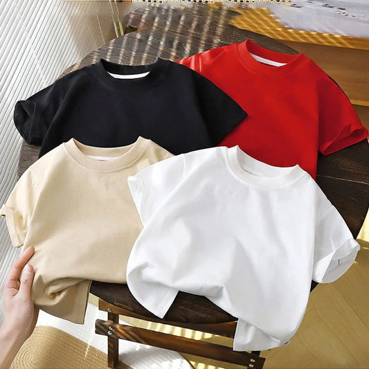 Childrens Cotton T-Shirts - Summer Casual Short Sleeve Tops for Boys and Girls - ZOOMNSTORE