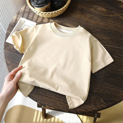 Childrens Cotton T-Shirts - Summer Casual Short Sleeve Tops for Boys and Girls - ZOOMNSTORE