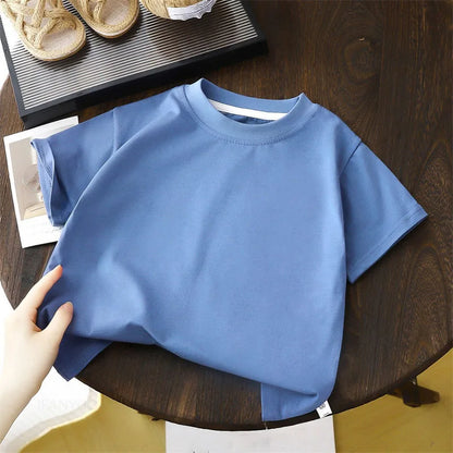 Childrens Cotton T-Shirts - Summer Casual Short Sleeve Tops for Boys and Girls - ZOOMNSTORE