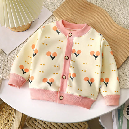 Childrens Knitted Coat - Warm Autumn Winter Sweater Jacket for Boys  Girls - ZOOMNSTORE