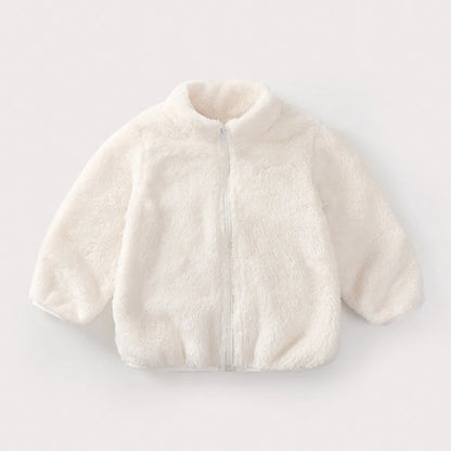 Childrens Plush Coat - Warm Casual Jacket for Autumn Winter - ZOOMNSTORE