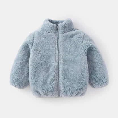 Childrens Plush Coat - Warm Casual Jacket for Autumn Winter - ZOOMNSTORE