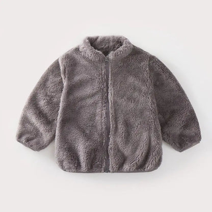 Childrens Plush Coat - Warm Casual Jacket for Autumn Winter - ZOOMNSTORE
