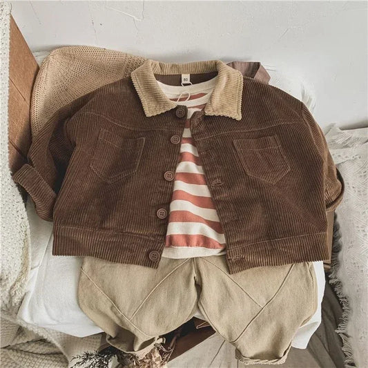 Childrens Retro Coat - Japanese Korean Autumn Winter Jacket for Boys  Girls - ZOOMNSTORE