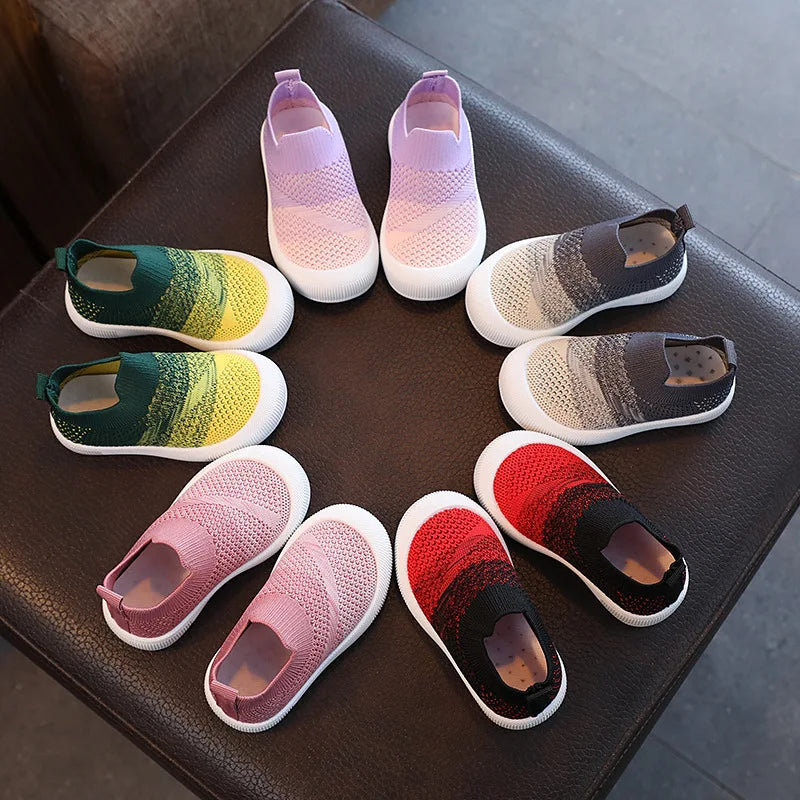 Childrens Slip-On Sneakers - Breathable Mesh Boys  Girls Shoes - ZOOMNSTORE