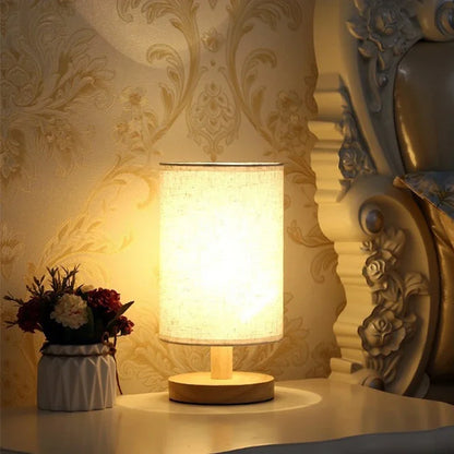 Chinese LED Table Lamp - Dimmable USB Night Light with Fabric Lampshade for Living Room and Bedroom - ZOOMNSTORE