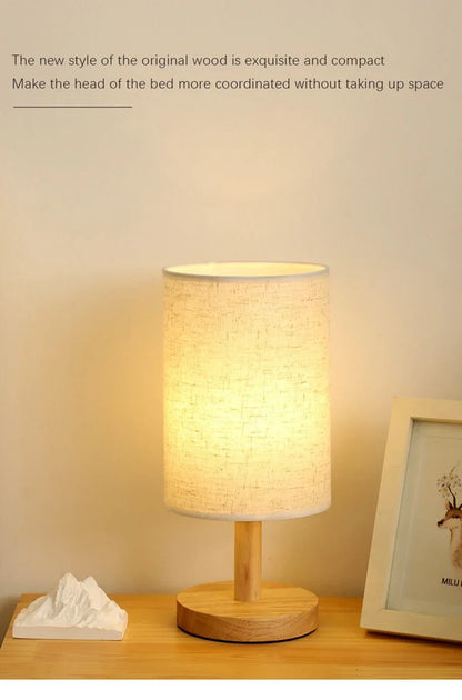 Chinese LED Table Lamp - Dimmable USB Night Light with Fabric Lampshade for Living Room and Bedroom - ZOOMNSTORE