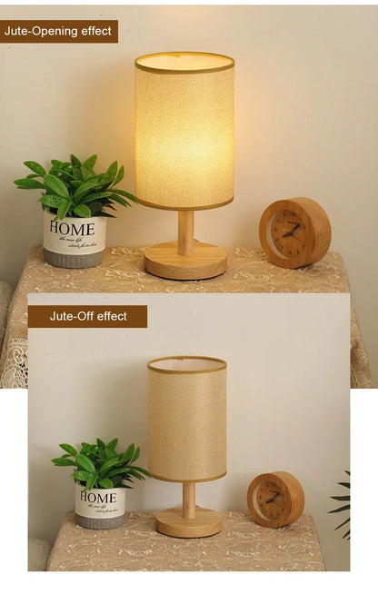 Chinese LED Table Lamp - Dimmable USB Night Light with Fabric Lampshade for Living Room and Bedroom - ZOOMNSTORE