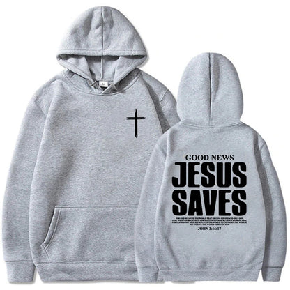 Jesus Saves Hoodie - John 316 Christian Sweatshirt for Men  Women - ZOOMNSTORE