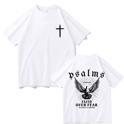 Faith Over Fear Dove T-Shirt - Casual Oversized Cotton Tee for Men  Women - ZOOMNSTORE
