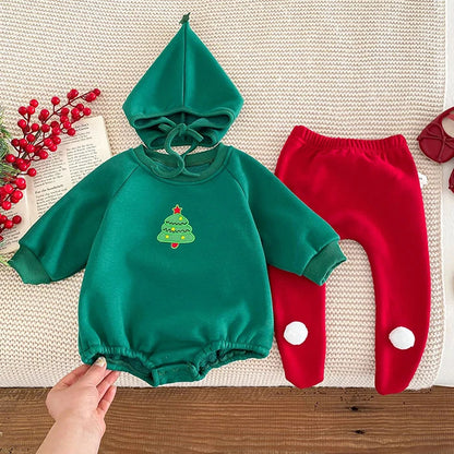 Christmas Baby Clothes – Newborn Bodysuits & Infant Jumpsuit Set With Cartoon Pattern - ZOOMNSTORE