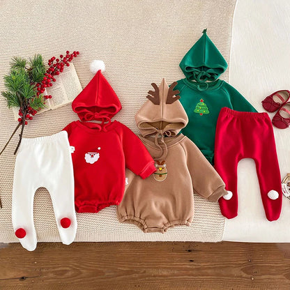 Christmas Baby Clothes – Newborn Bodysuits & Infant Jumpsuit Set With Cartoon Pattern - ZOOMNSTORE