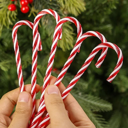 Christmas Candy Cane Ornaments - Plastic Tree Hanging Decorations 10010 Pcs - ZOOMNSTORE