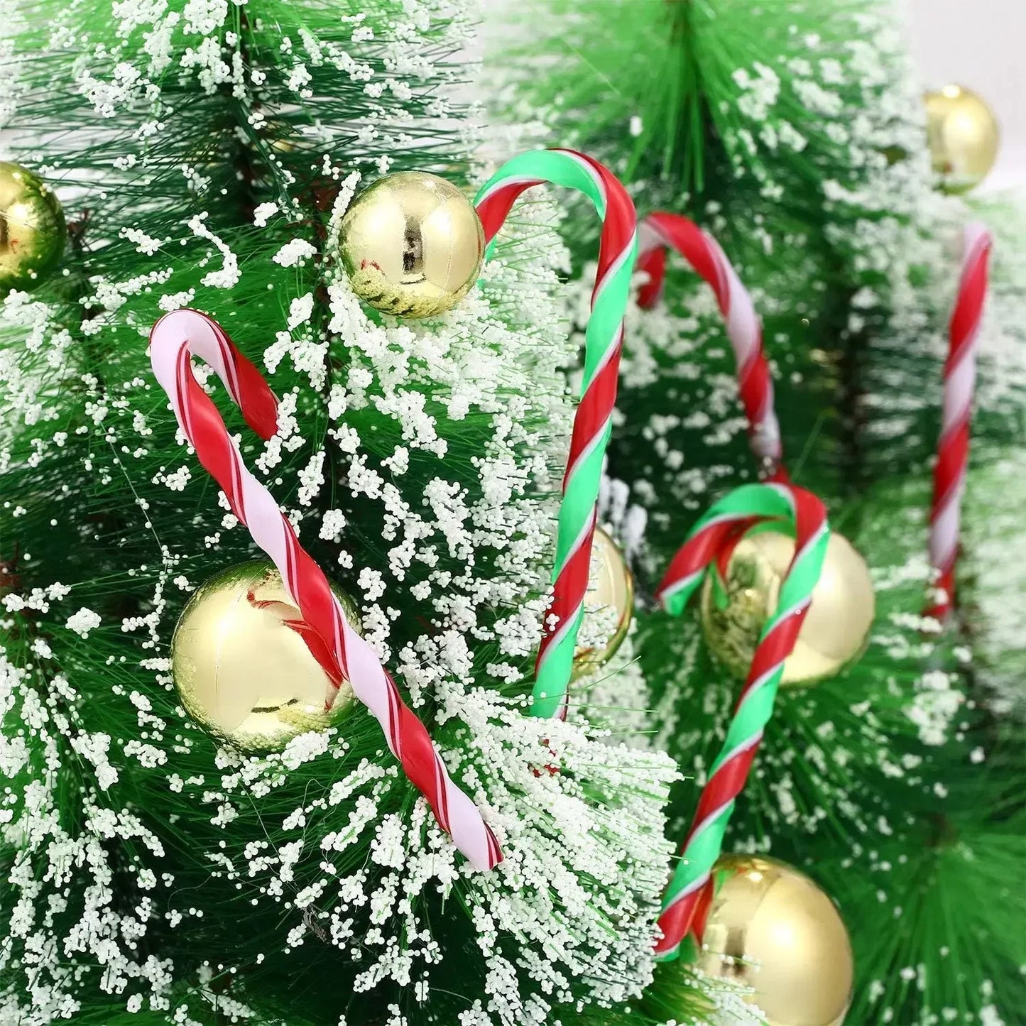 Christmas Candy Cane Ornaments - Plastic Tree Hanging Decorations 10010 Pcs - ZOOMNSTORE