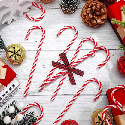Christmas Candy Cane Ornaments - Plastic Tree Hanging Decorations 10010 Pcs - ZOOMNSTORE