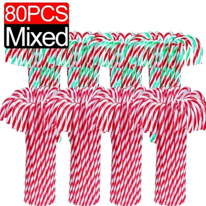 Christmas Candy Cane Ornaments - Plastic Tree Hanging Decorations 10010 Pcs - ZOOMNSTORE