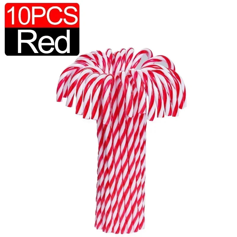 Christmas Candy Cane Ornaments - Plastic Tree Hanging Decorations 10010 Pcs - ZOOMNSTORE
