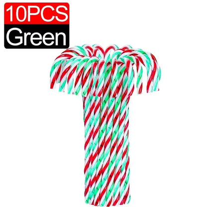Christmas Candy Cane Ornaments - Plastic Tree Hanging Decorations 10010 Pcs - ZOOMNSTORE