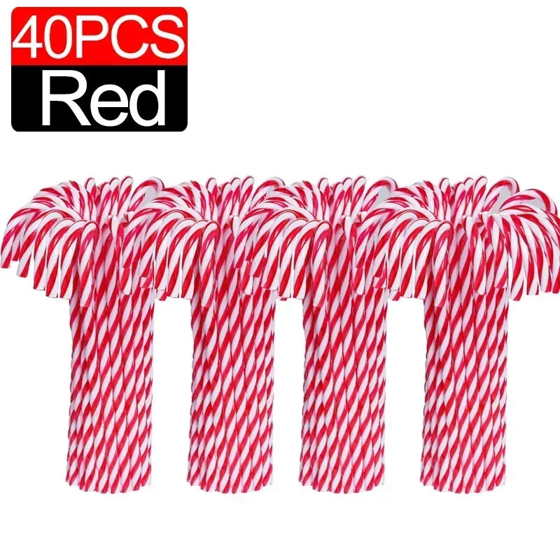 Christmas Candy Cane Ornaments - Plastic Tree Hanging Decorations 10010 Pcs - ZOOMNSTORE