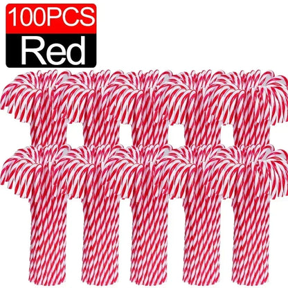 Christmas Candy Cane Ornaments - Plastic Tree Hanging Decorations 10010 Pcs - ZOOMNSTORE