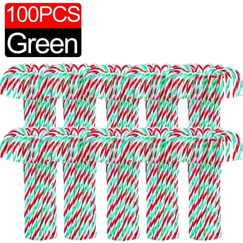 Christmas Candy Cane Ornaments - Plastic Tree Hanging Decorations 10010 Pcs - ZOOMNSTORE