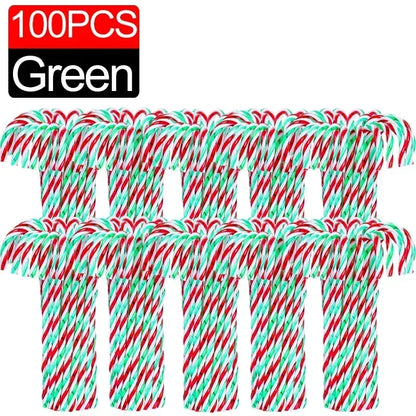 Christmas Candy Cane Ornaments - Plastic Tree Hanging Decorations 10010 Pcs - ZOOMNSTORE