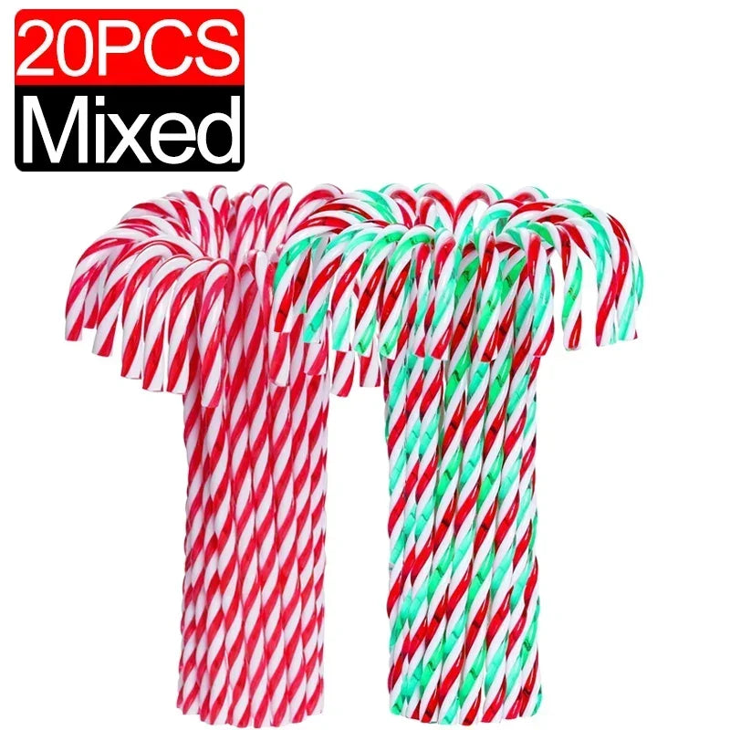 Christmas Candy Cane Ornaments - Plastic Tree Hanging Decorations 10010 Pcs - ZOOMNSTORE