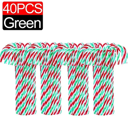 Christmas Candy Cane Ornaments - Plastic Tree Hanging Decorations 10010 Pcs - ZOOMNSTORE