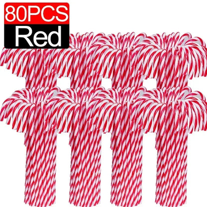 Christmas Candy Cane Ornaments - Plastic Tree Hanging Decorations 10010 Pcs - ZOOMNSTORE
