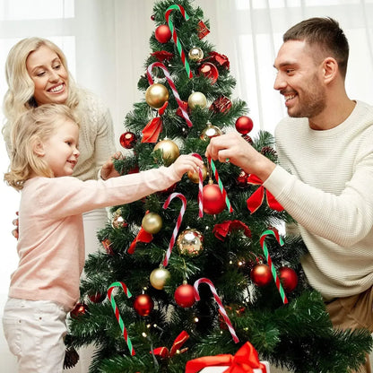 Christmas Candy Cane Ornaments - Plastic Tree Hanging Decorations 10010 Pcs - ZOOMNSTORE