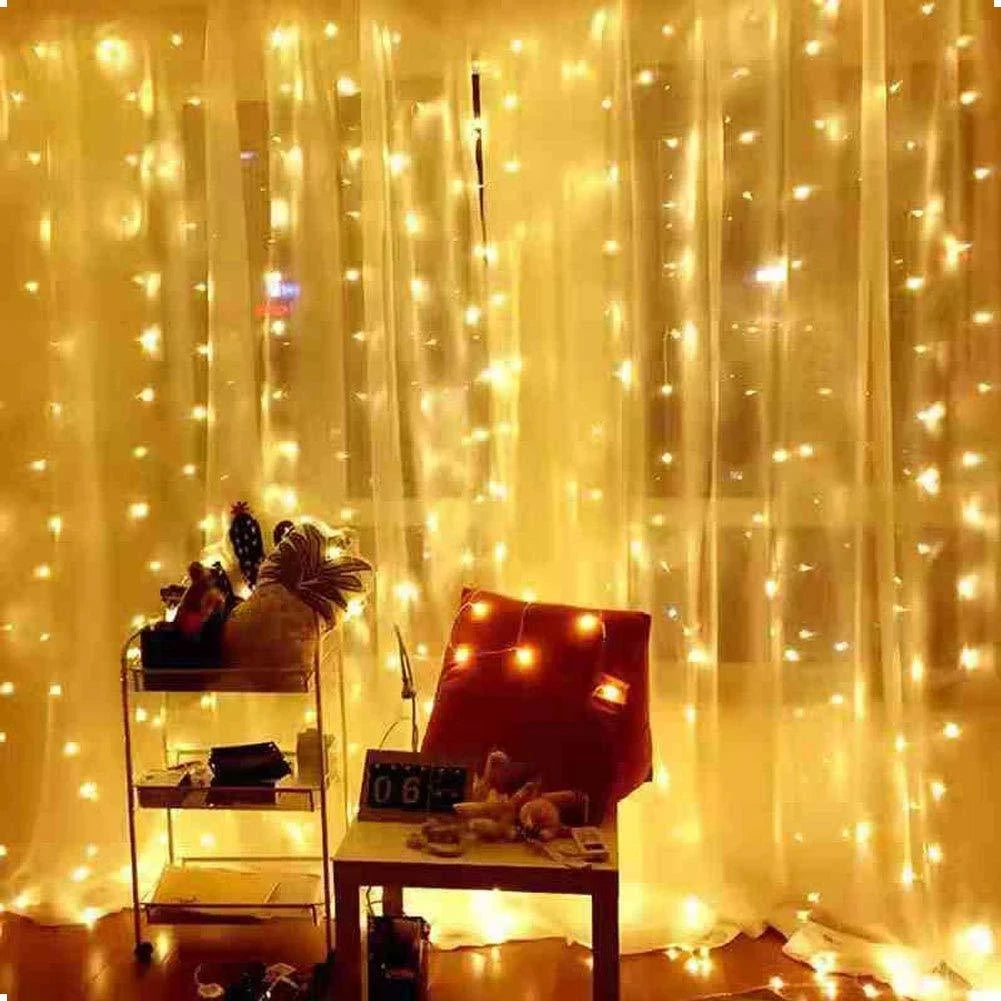 Christmas Lights Curtain Garland - Merry Xmas Home Decor  Fairy Lights for New Year - ZOOMNSTORE