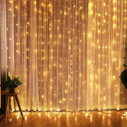 Christmas Lights Curtain Garland - Merry Xmas Home Decor  Fairy Lights for New Year - ZOOMNSTORE