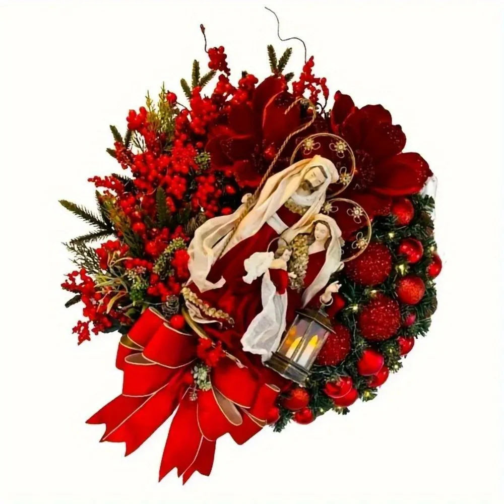 Christmas Decoration Wreath – Artificial Greenery Holiday Wreath for Indoor Decor - ZOOMNSTORE