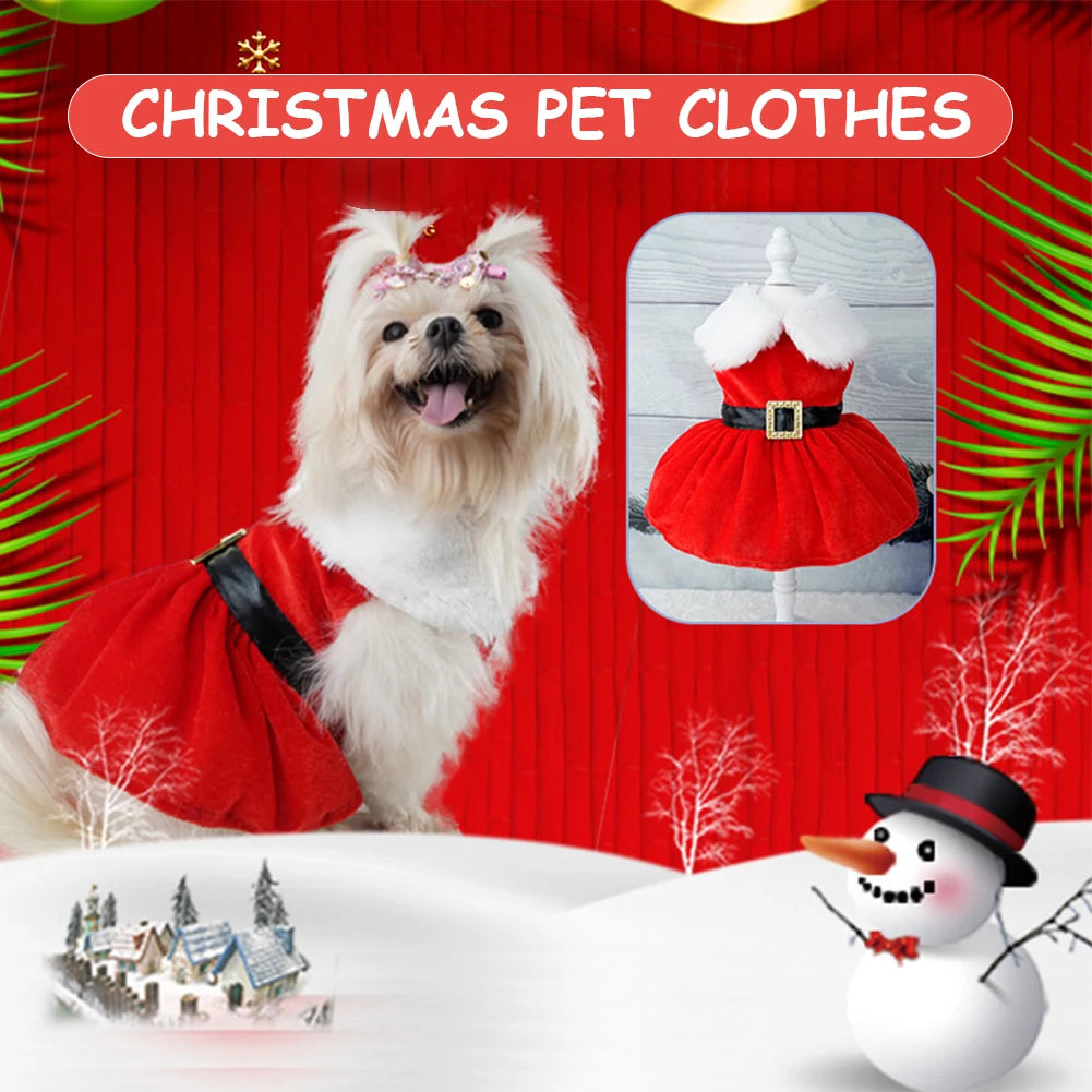 Christmas Dog Dress - Soft Cotton Winter Dog Clothes | Small Pet Dress, Easy To Clean - ZOOMNSTORE