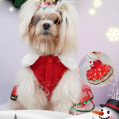 Christmas Dog Dress - Soft Cotton Winter Dog Clothes | Small Pet Dress, Easy To Clean - ZOOMNSTORE