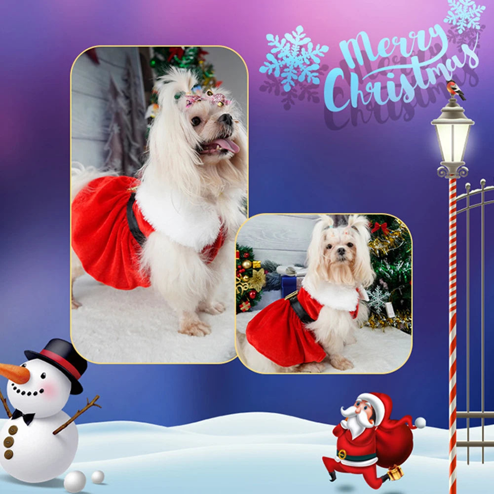 Christmas Dog Dress - Soft Cotton Winter Dog Clothes | Small Pet Dress, Easy To Clean - ZOOMNSTORE
