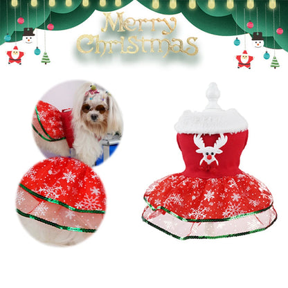 Christmas Dog Dress - Soft Cotton Winter Dog Clothes | Small Pet Dress, Easy To Clean - ZOOMNSTORE
