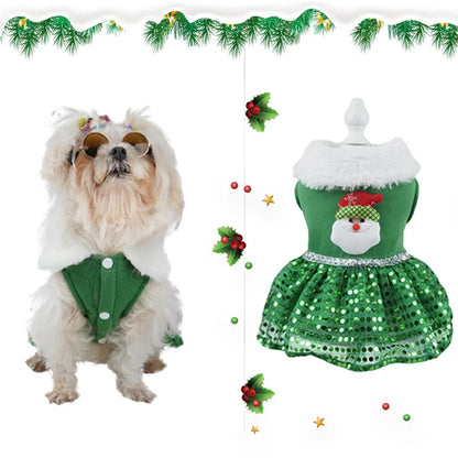 Christmas Dog Dress - Soft Cotton Winter Dog Clothes | Small Pet Dress, Easy To Clean - ZOOMNSTORE