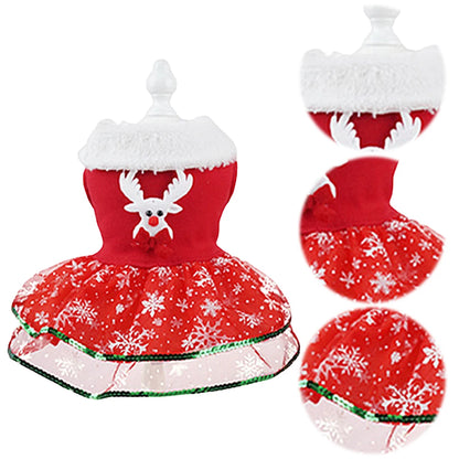 Christmas Dog Dress - Soft Cotton Winter Dog Clothes | Small Pet Dress, Easy To Clean - ZOOMNSTORE