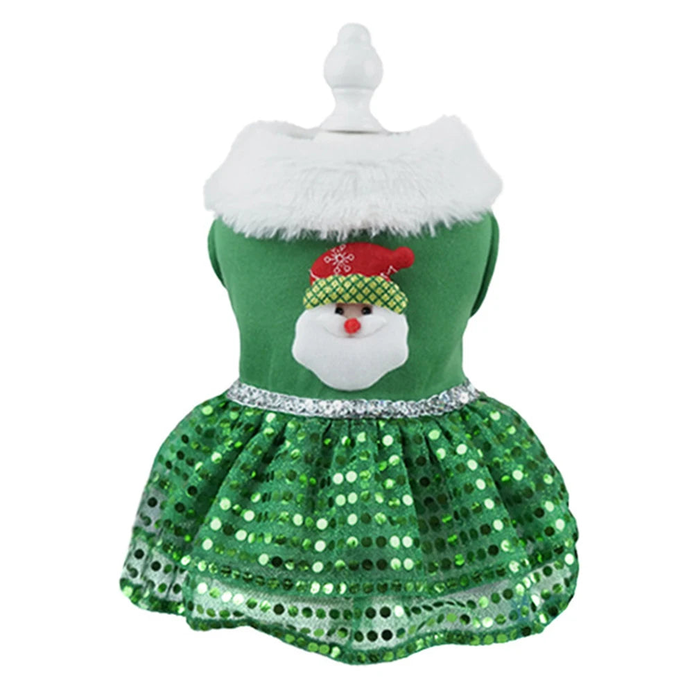 Christmas Dog Dress - Soft Cotton Winter Dog Clothes | Small Pet Dress, Easy To Clean - ZOOMNSTORE