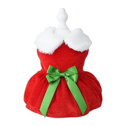Christmas Dog Dress - Soft Cotton Winter Dog Clothes | Small Pet Dress, Easy To Clean - ZOOMNSTORE