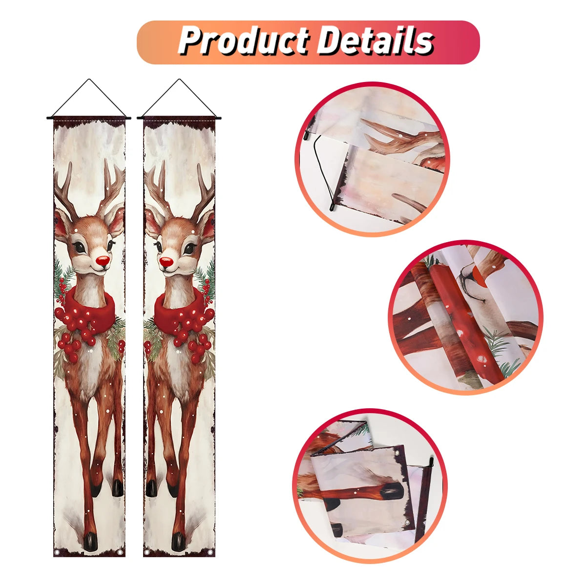 Christmas Door Banner - Merry Xmas Hanging Sign | Holiday Party Decoration 2025 - ZOOMNSTORE