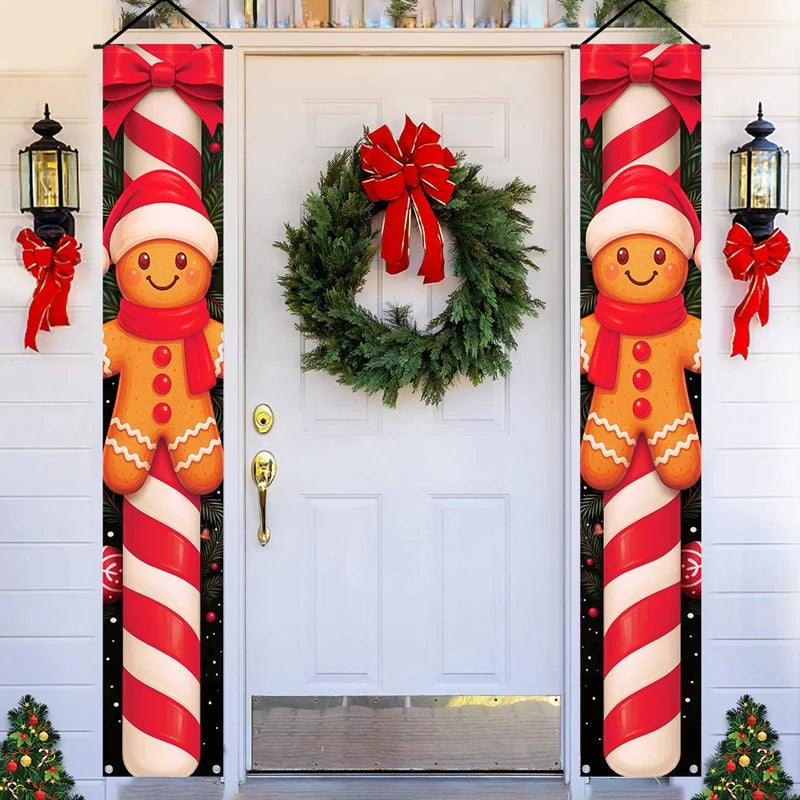 Christmas Door Banner - Merry Xmas Hanging Sign | Holiday Party Decoration 2025 - ZOOMNSTORE