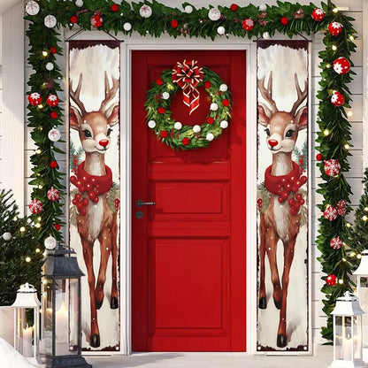 Christmas Door Banner - Merry Xmas Hanging Sign | Holiday Party Decoration 2025 - ZOOMNSTORE