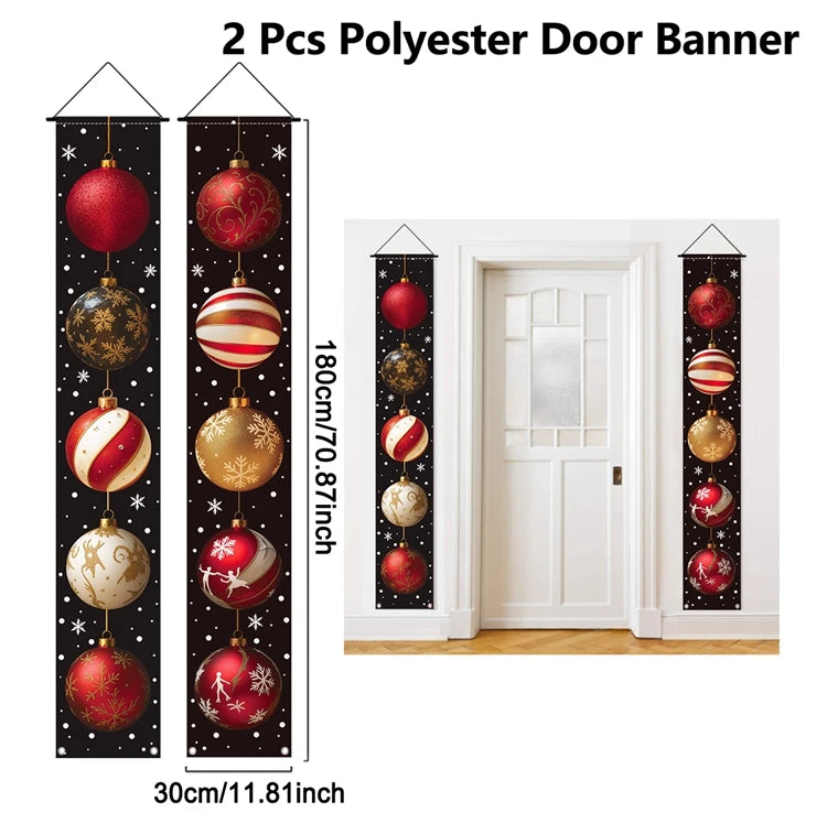 Christmas Door Banner - Merry Xmas Hanging Sign | Holiday Party Decoration 2025 - ZOOMNSTORE