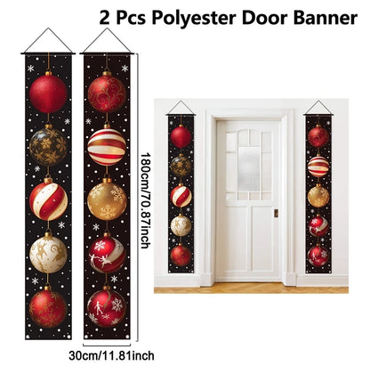 Christmas Door Banner - Merry Xmas Hanging Sign | Holiday Party Decoration 2025 - ZOOMNSTORE