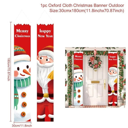 Christmas Door Banner - Merry Xmas Hanging Sign | Holiday Party Decoration 2025 - ZOOMNSTORE