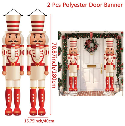 Christmas Door Banner - Merry Xmas Hanging Sign | Holiday Party Decoration 2025 - ZOOMNSTORE